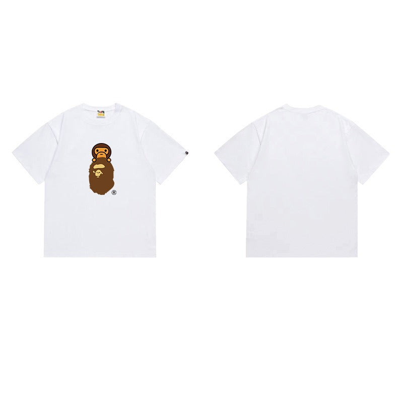 Bathing Shark and ape head print T Shirts NextBlock