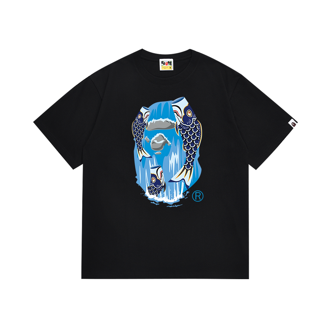 Bathing Shark and ape head print T Shirts NextBlock
