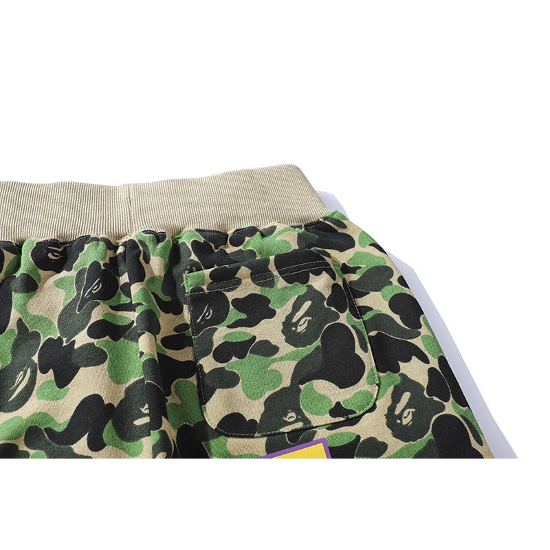 Bathing Shark and ape head print Shorts Camo Alphabet Shark WGM print beach pants NextBlock