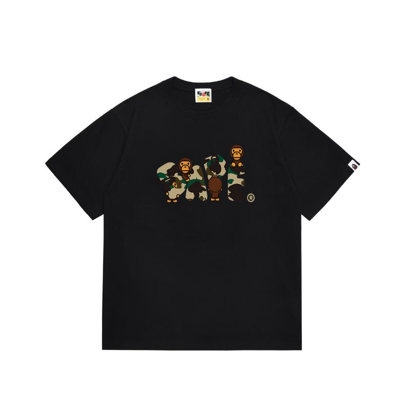 Bathing Shark and ape head print T Shirts NextBlock