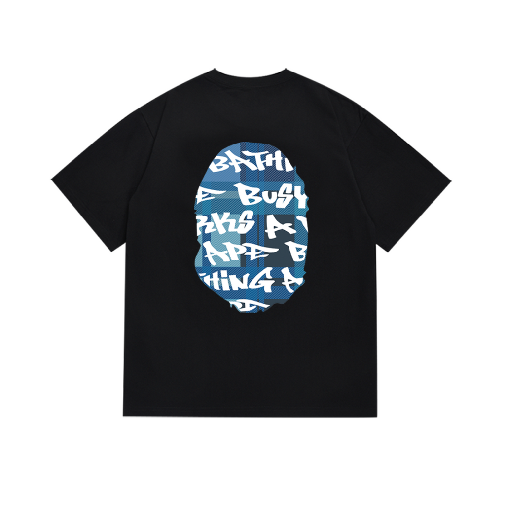 Bathing Shark and ape head print T-Shirt NextBlock
