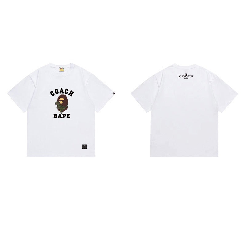Bathing Shark and ape head print T Shirts NextBlock