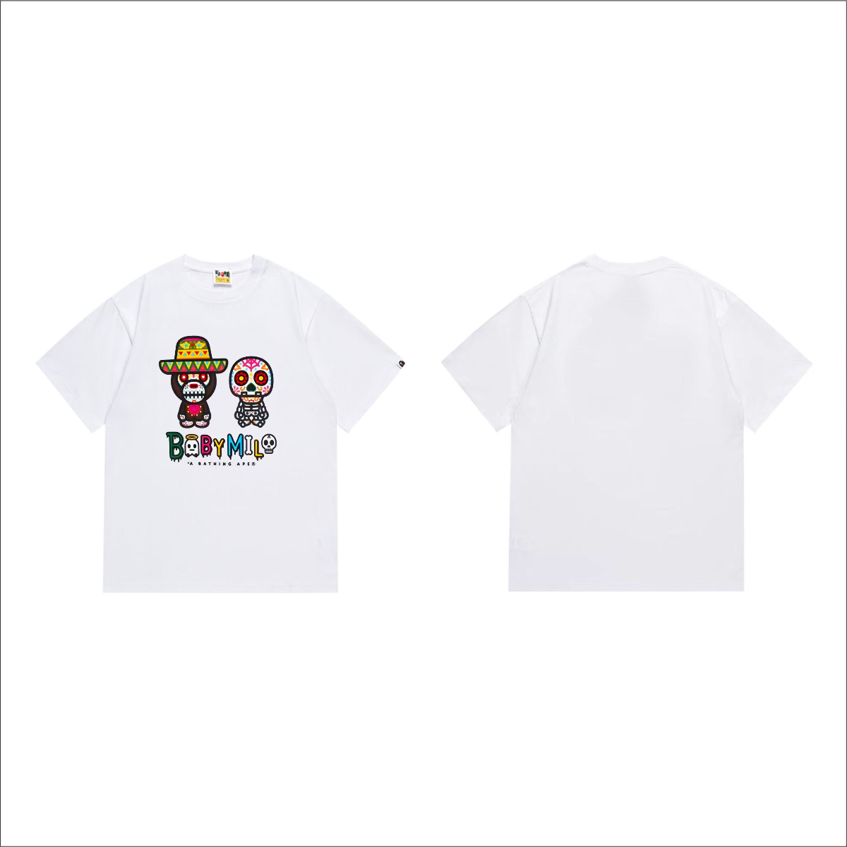 Bathing Shark and ape head print T-Shirt NextBlock