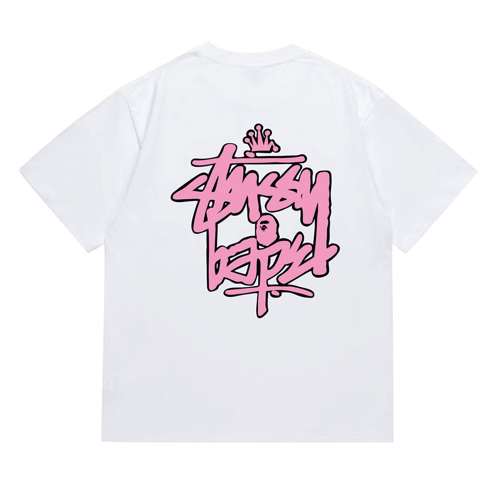 Bathing Shark and ape head print T-Shirt NextBlock