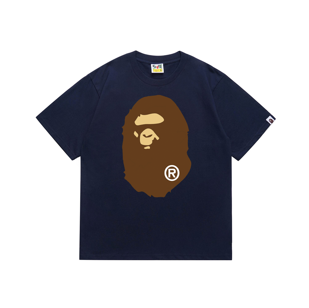 Bathing Shark and ape head print T-Shirt NextBlock