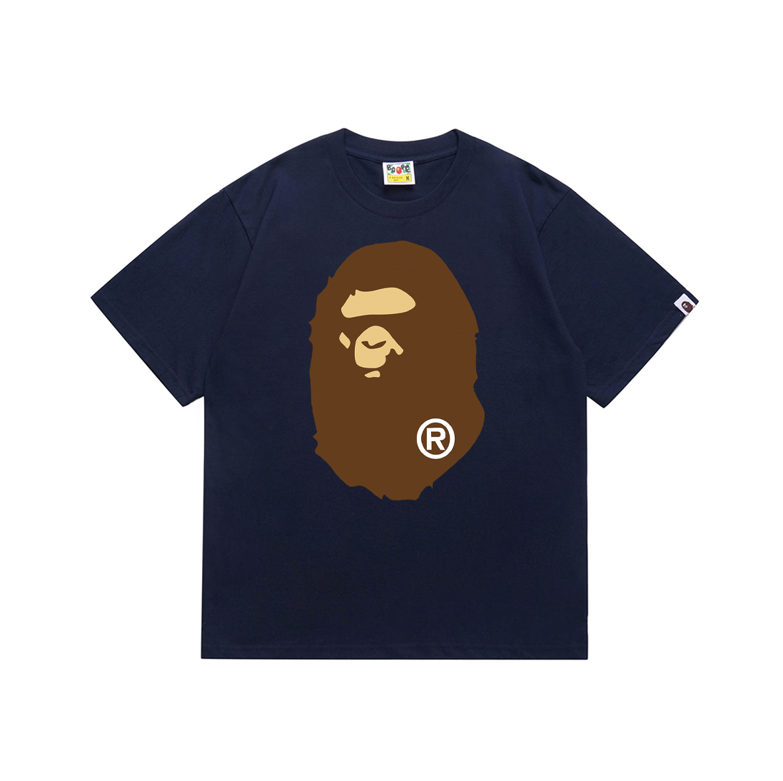 Bathing Shark and ape head print T-Shirt NextBlock