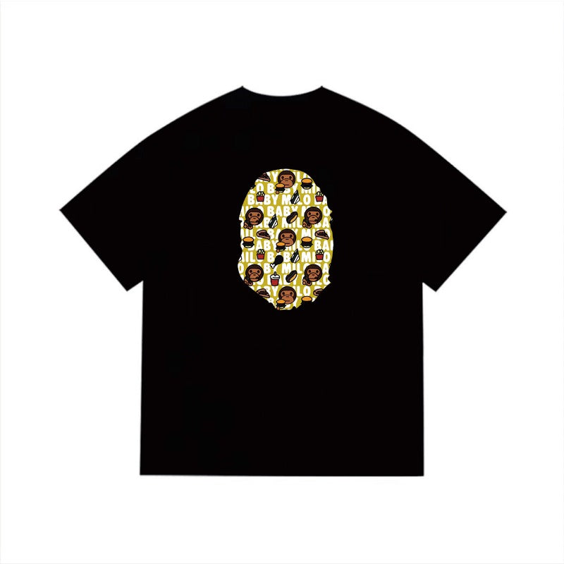 Bathing Shark and ape head print T Shirts NextBlock
