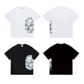 Bathing Shark and ape head print T Shirts NextBlock