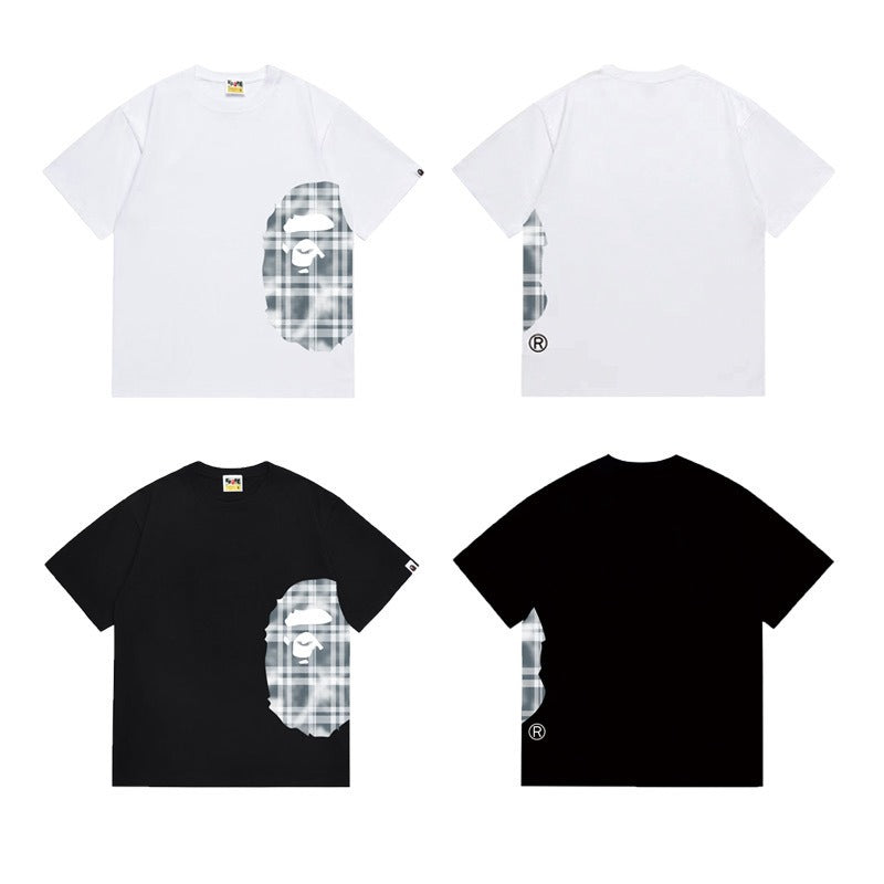 Bathing Shark and ape head print T Shirts NextBlock