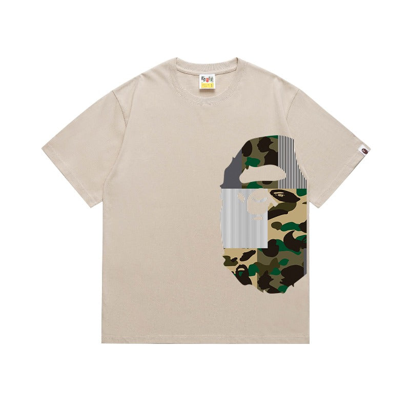 Bathing Shark and ape head print T Shirts NextBlock