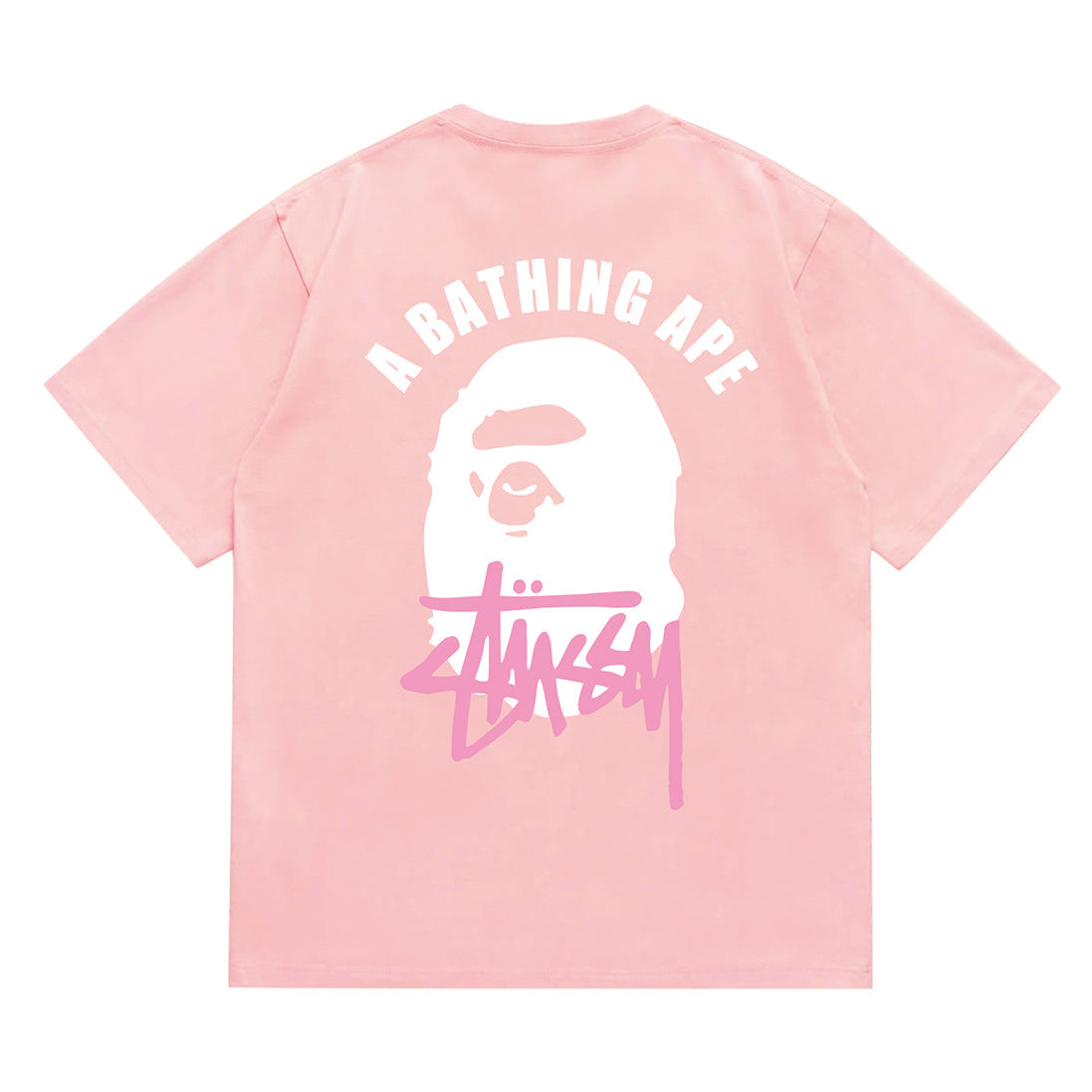 Bathing Shark and ape head print T-Shirt NextBlock