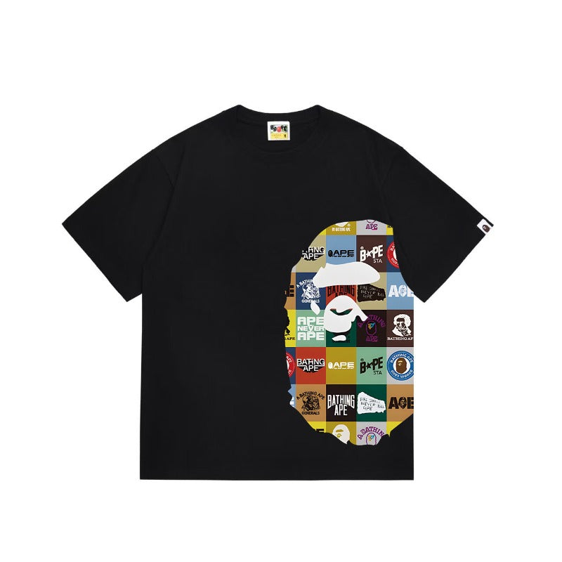 Bathing Shark and ape head print T Shirts NextBlock