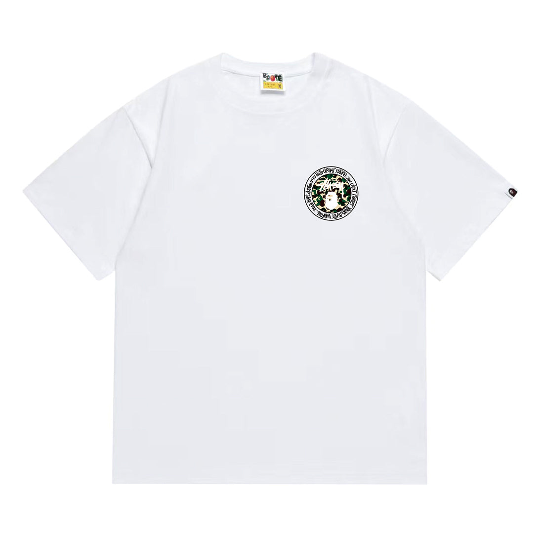 Bathing Shark and ape head print T-Shirt NextBlock