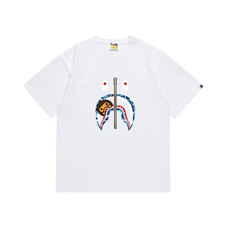 Bathing Shark and ape head print T Shirts NextBlock
