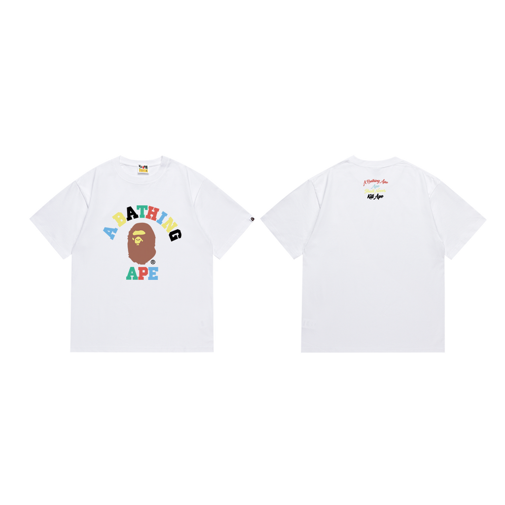 Bathing Shark and ape head print T-Shirt NextBlock