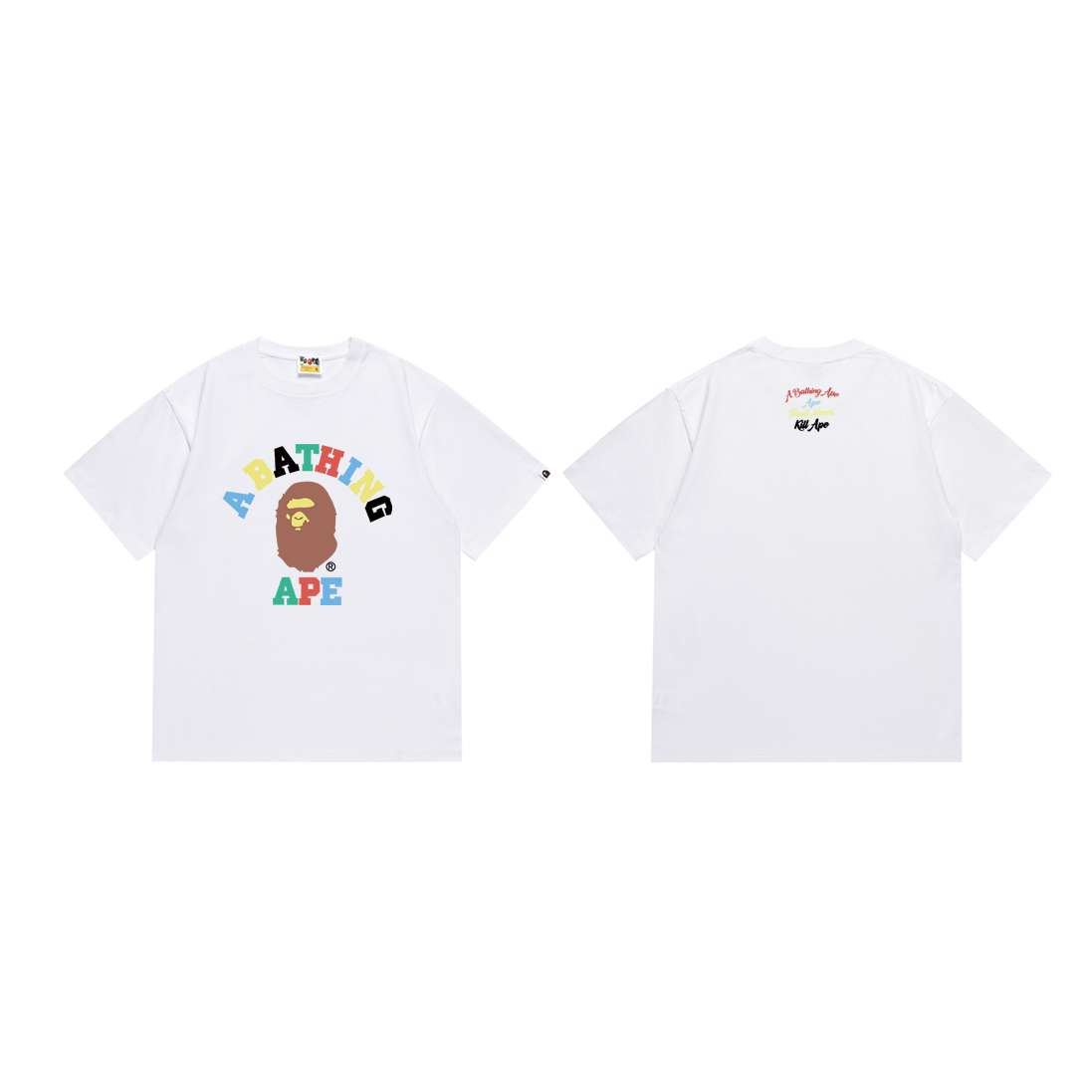 Bathing Shark and ape head print T-Shirt NextBlock