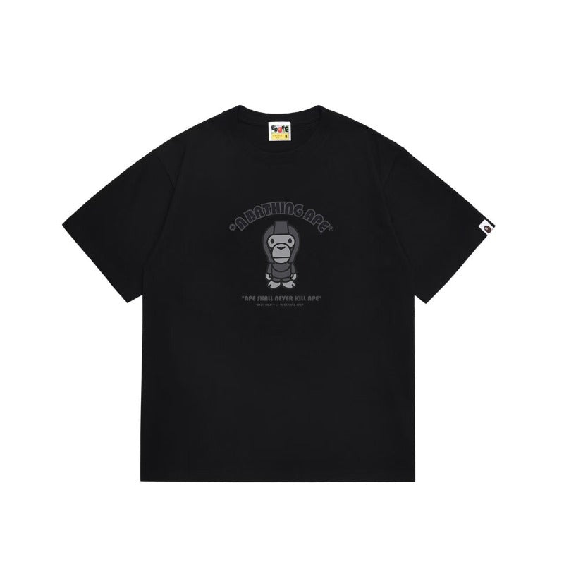 Bathing Shark and ape head print T Shirts NextBlock