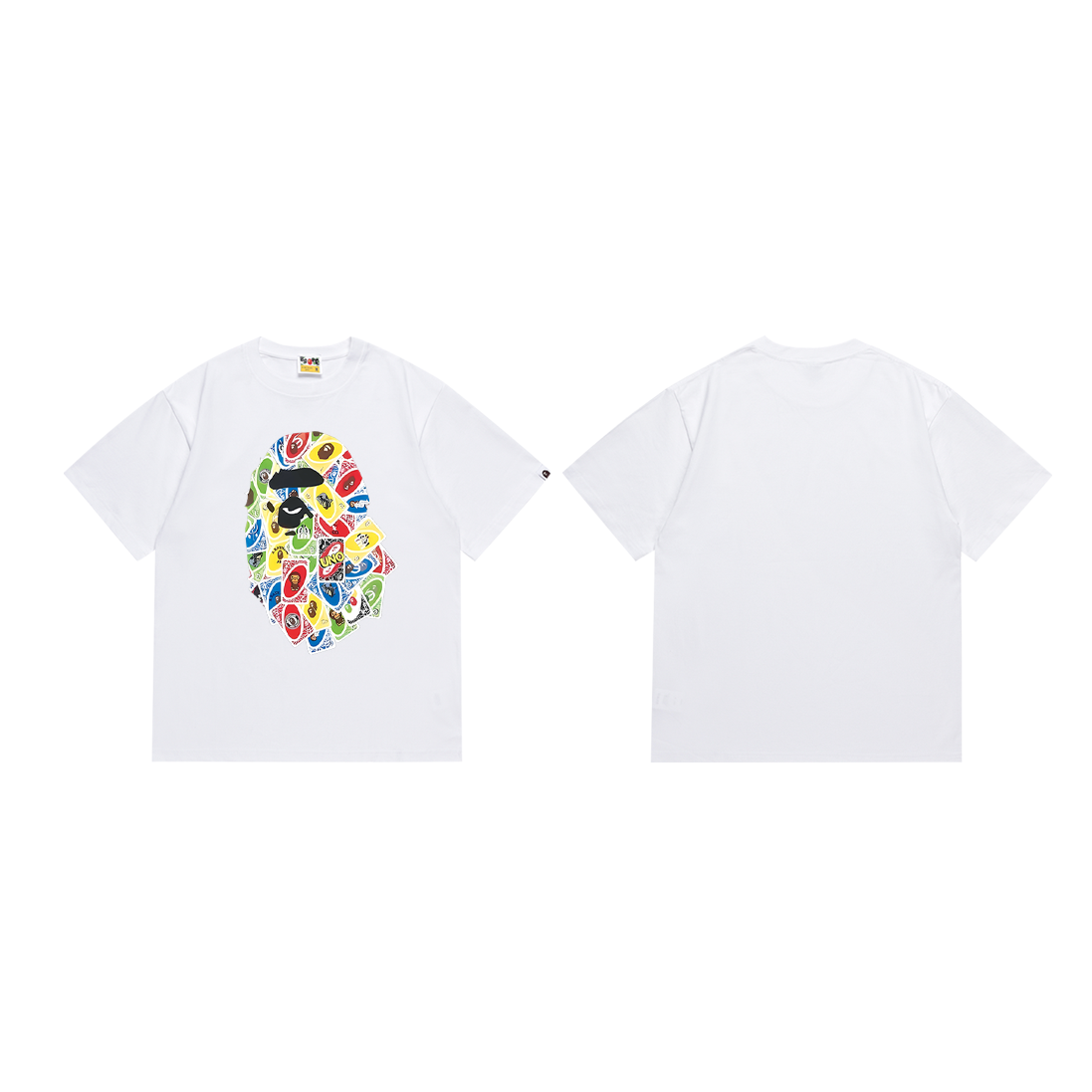 Bathing Shark and ape head print T-Shirt NextBlock