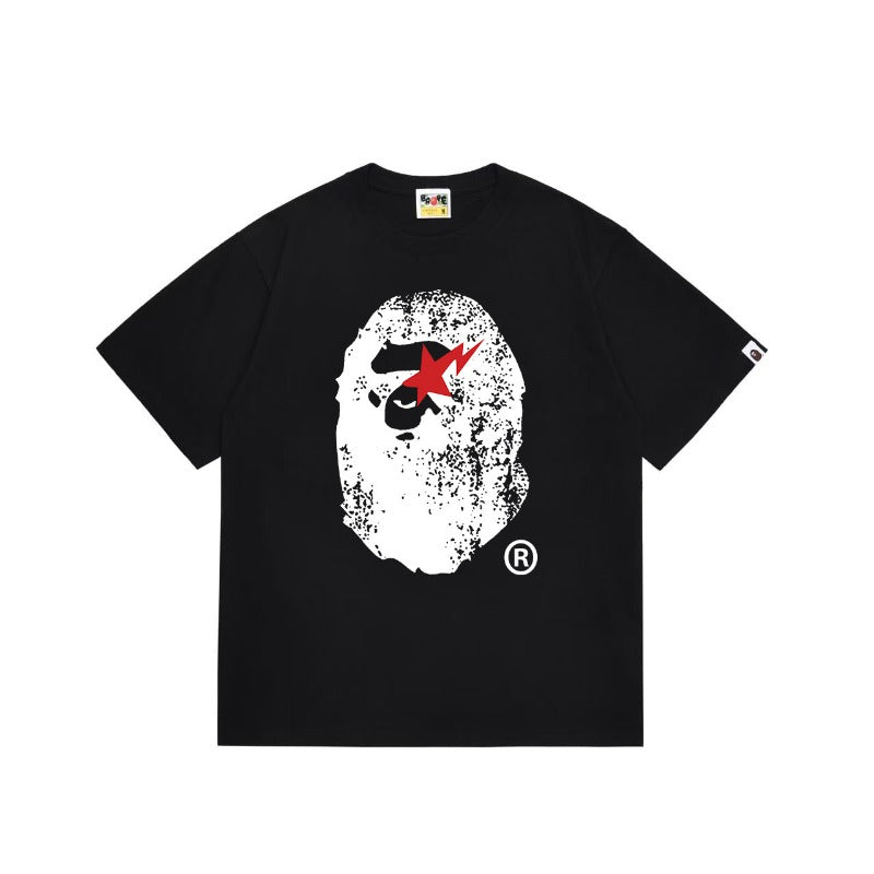 Bathing Shark and ape head print T Shirts NextBlock
