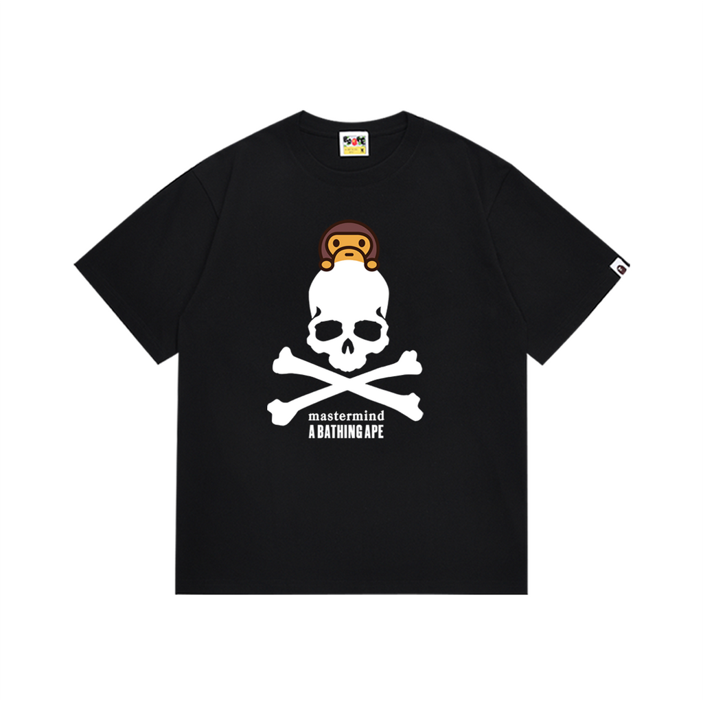 Bathing Shark and ape head print T-Shirt NextBlock