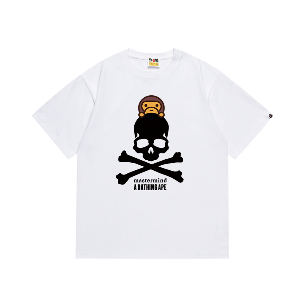 Bathing Shark and ape head print T-Shirt NextBlock