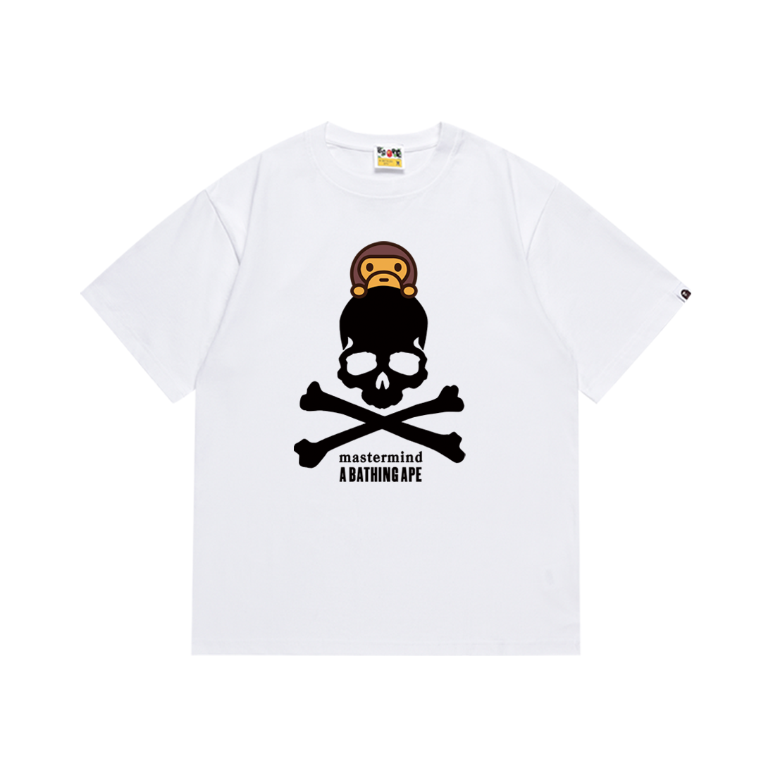 Bathing Shark and ape head print T-Shirt NextBlock