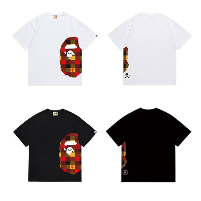 Bathing Shark and ape head print T Shirts NextBlock