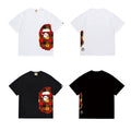 Bathing Shark and ape head print T Shirts NextBlock