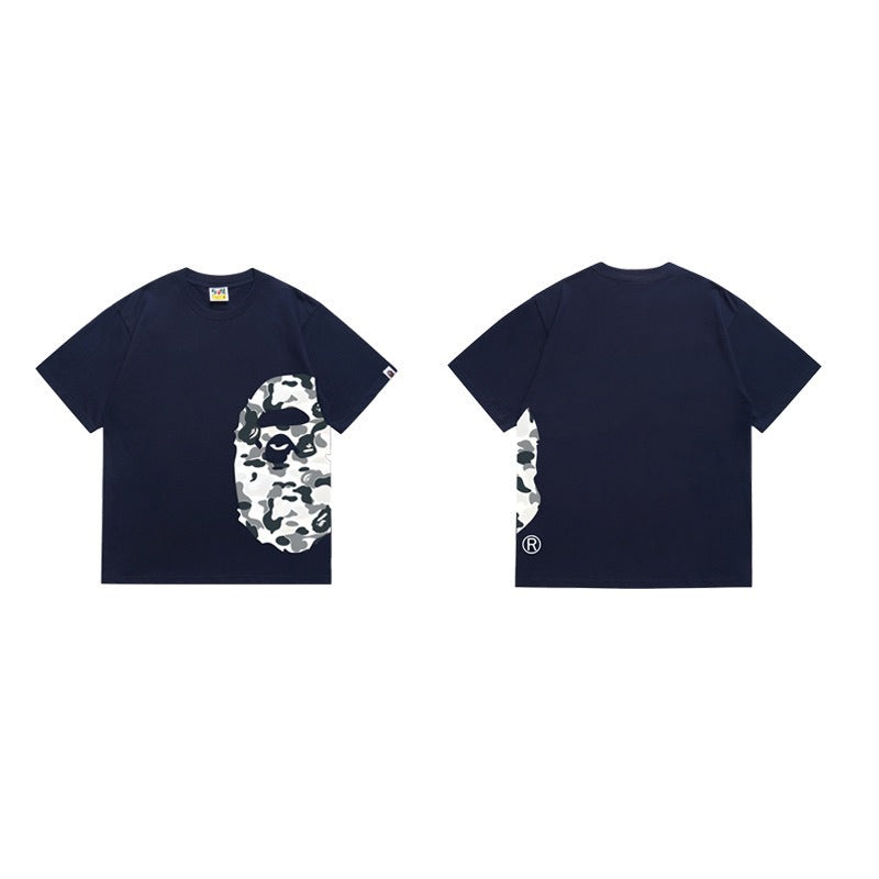 Bathing Shark and ape head print T Shirts NextBlock