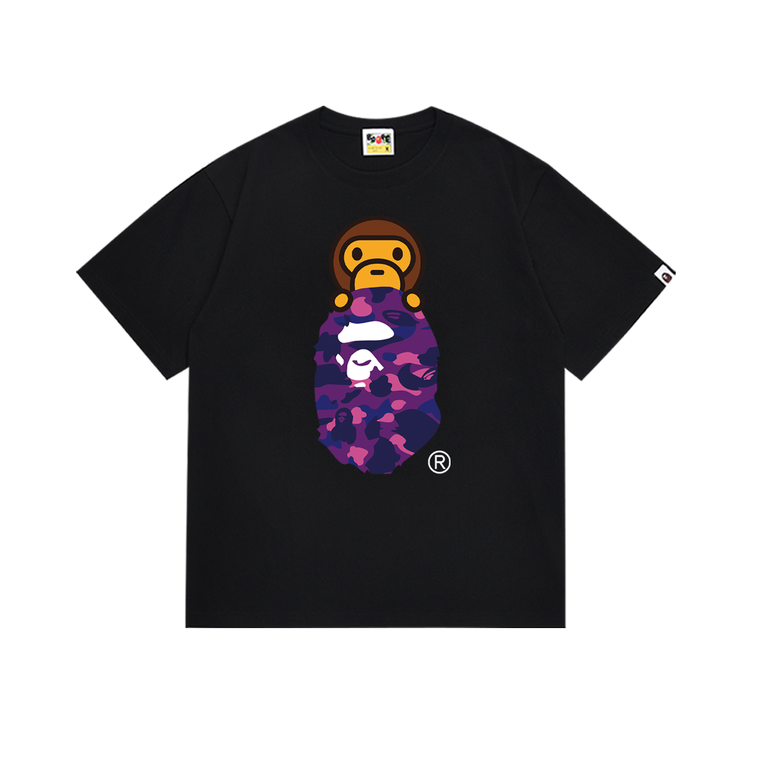 Bathing Shark and ape head print T-Shirt NextBlock
