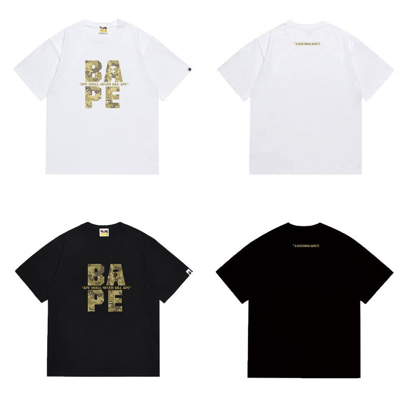 Bathing Shark and ape head print T Shirts NextBlock