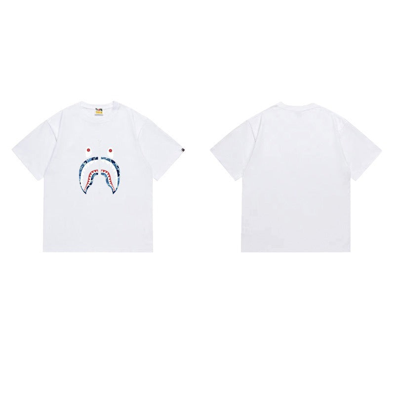 Bathing Shark and ape head print T Shirts NextBlock