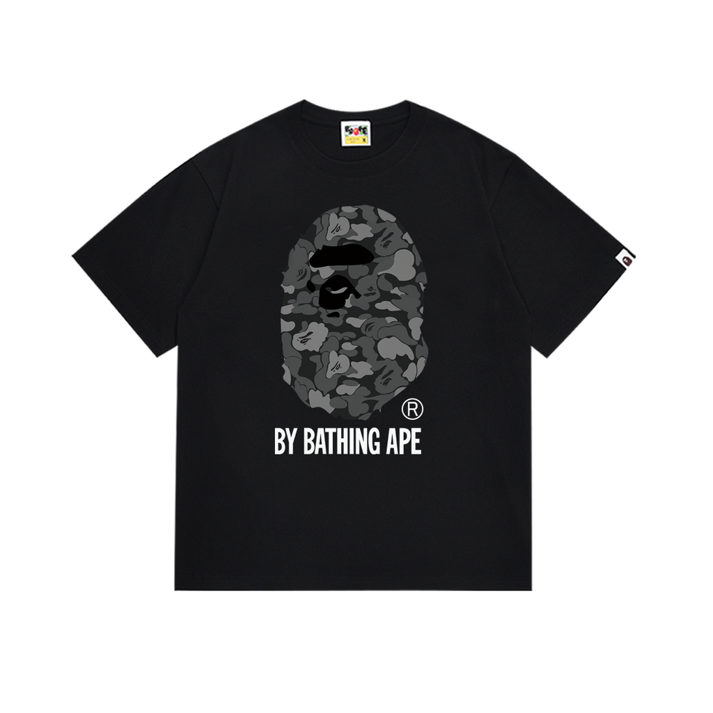 Bathing Shark and ape head print T-Shirt NextBlock