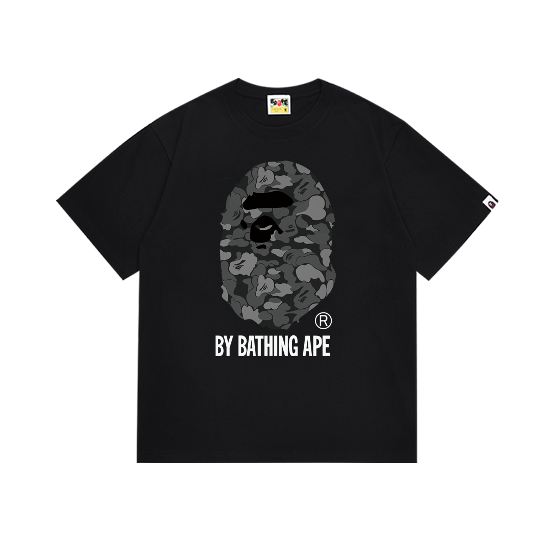 Bathing Shark and ape head print T-Shirt NextBlock