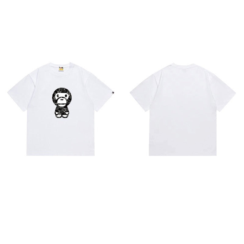 Bathing Shark and ape head print T Shirts NextBlock