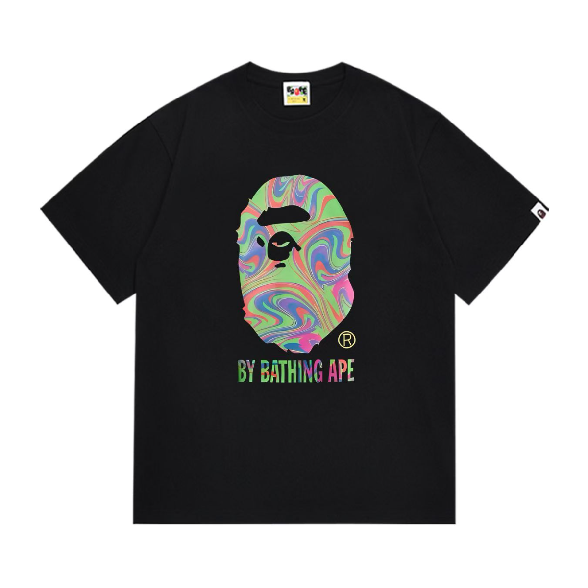 Bathing Shark and ape head print T-Shirt NextBlock