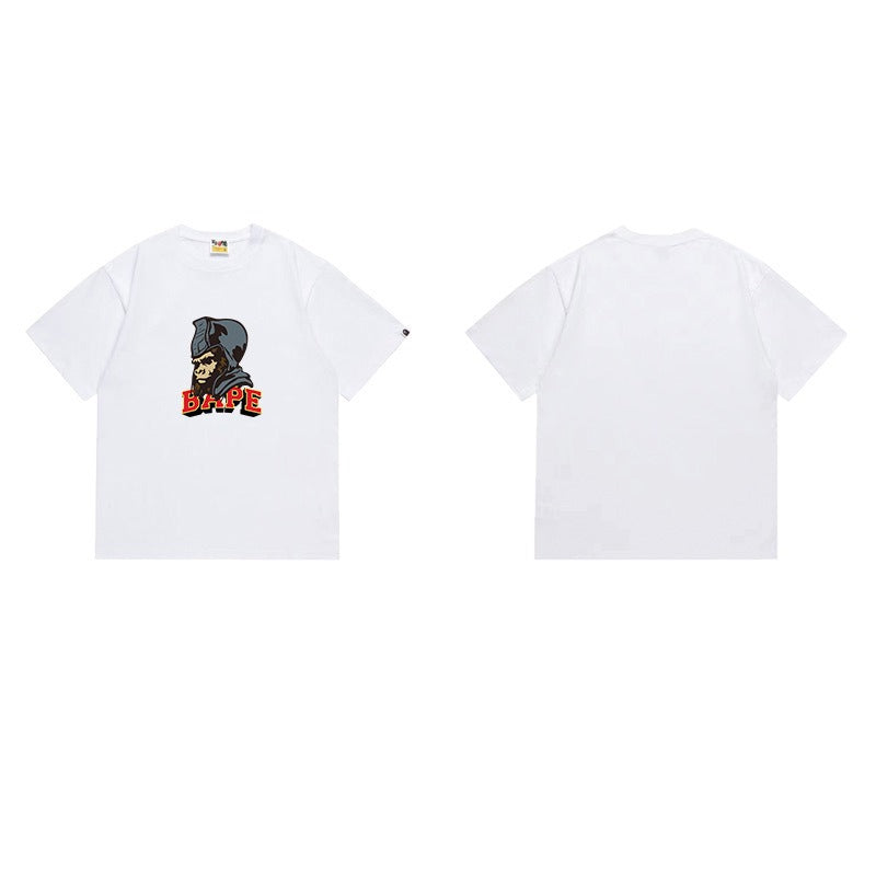 Bathing Shark and ape head print T Shirts NextBlock