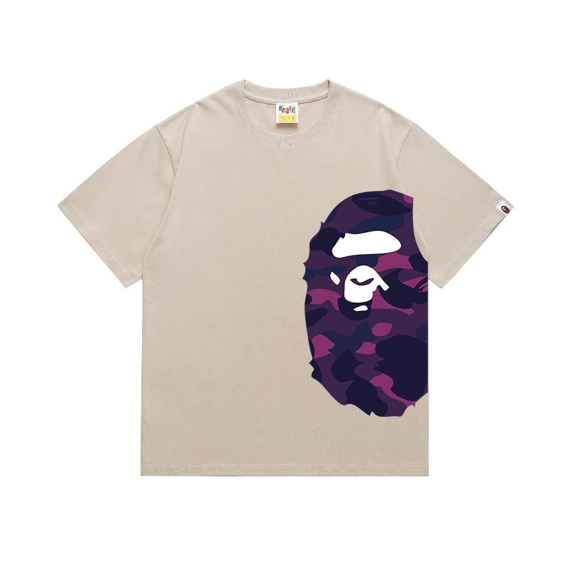 Bathing Shark and ape head print T Shirts NextBlock