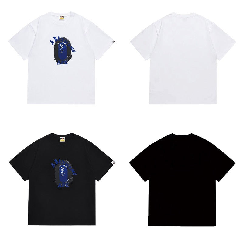 Bathing Shark and ape head print T Shirts NextBlock