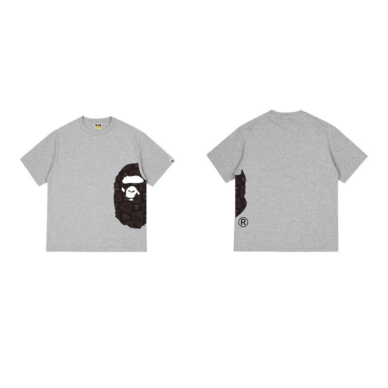 Bathing Shark and ape head print T Shirts NextBlock