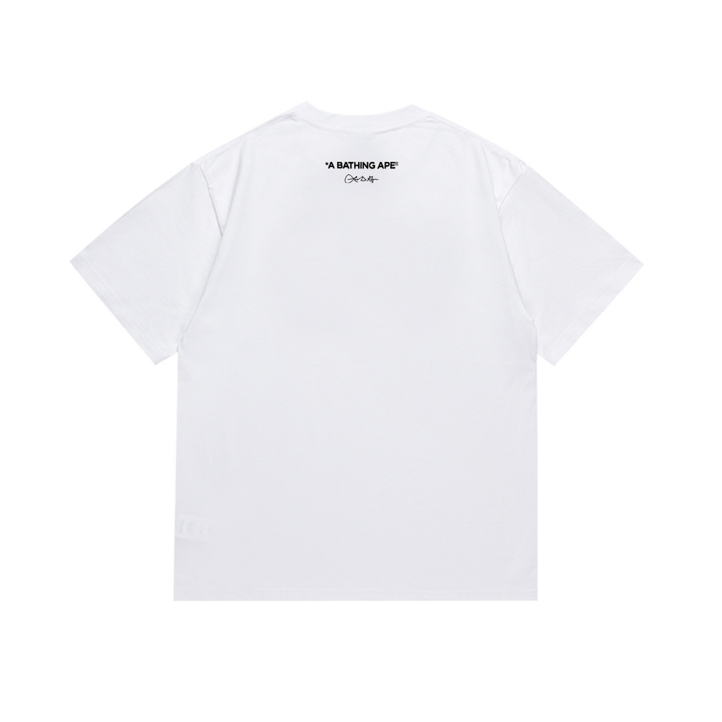 Bathing Shark and ape head print T-Shirt NextBlock