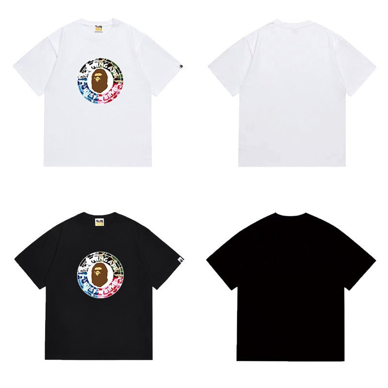 Bathing Shark and ape head print T Shirts NextBlock