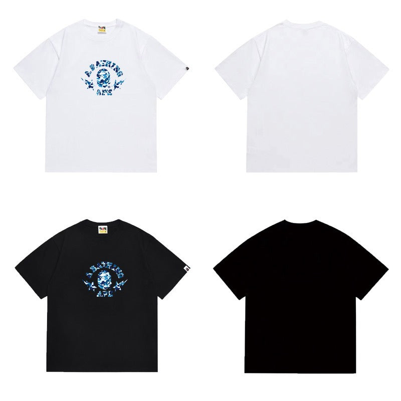 Bathing Shark and ape head print T Shirts NextBlock