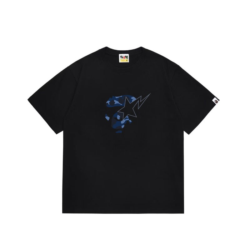 Bathing Shark and ape head print T Shirts NextBlock