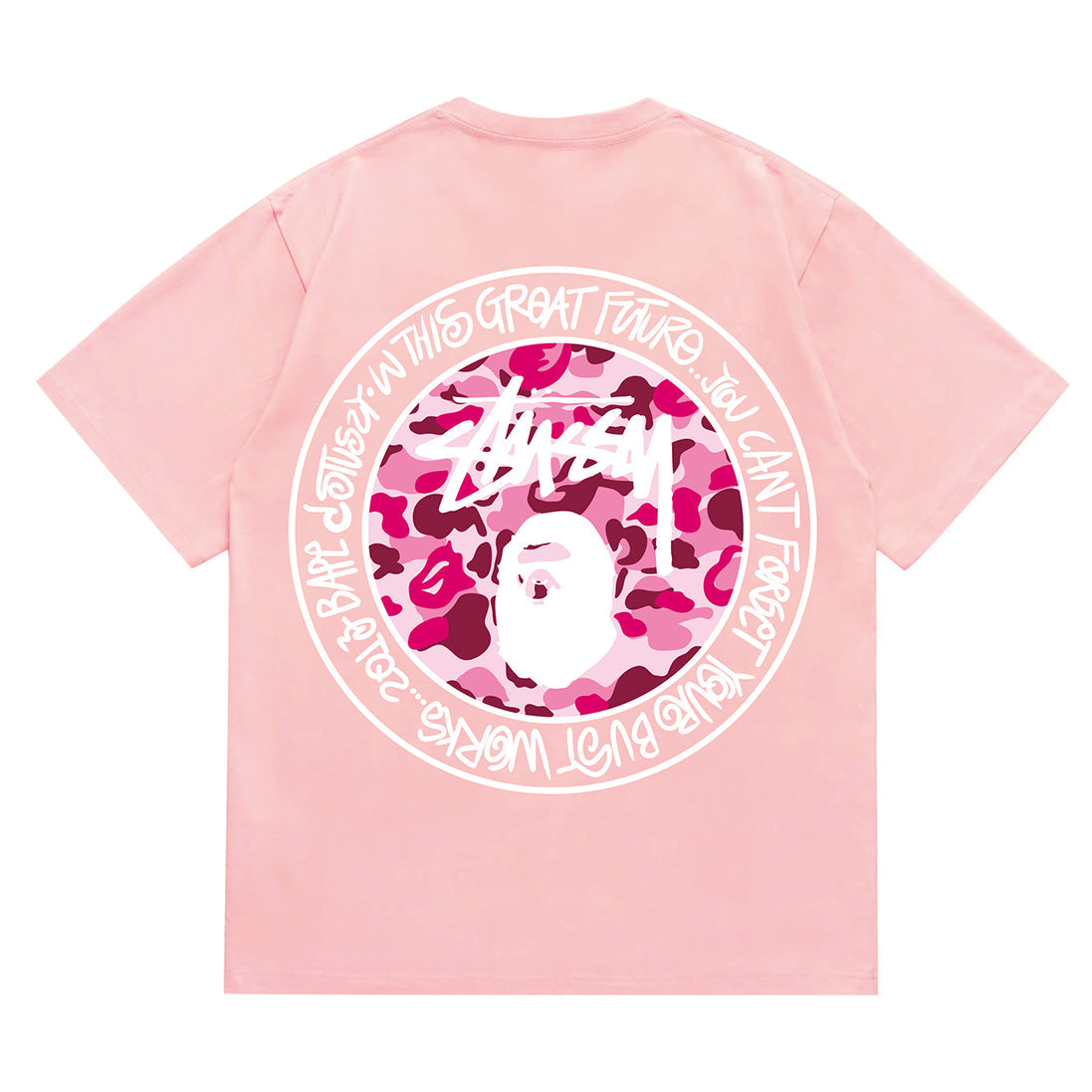 Bathing Shark and ape head print T-Shirt NextBlock