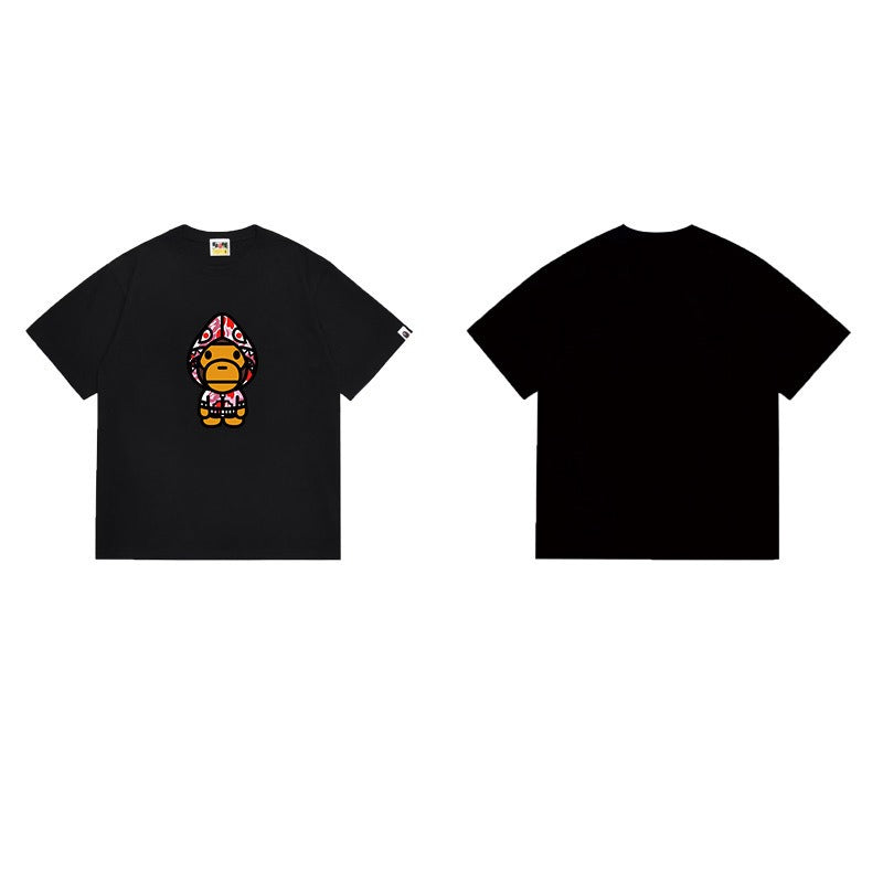 Bathing Shark and ape head print T Shirts NextBlock