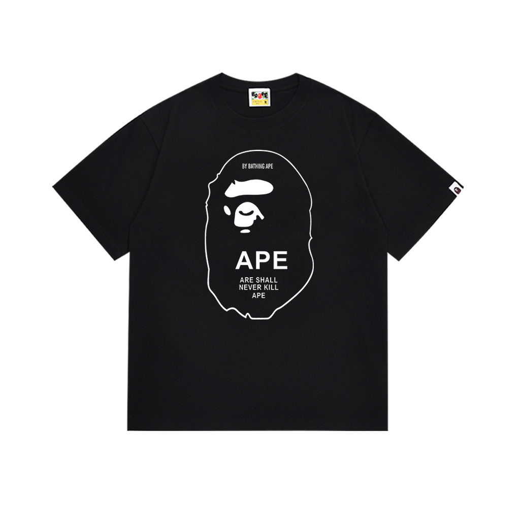 Bathing Shark and ape head print T-Shirt NextBlock