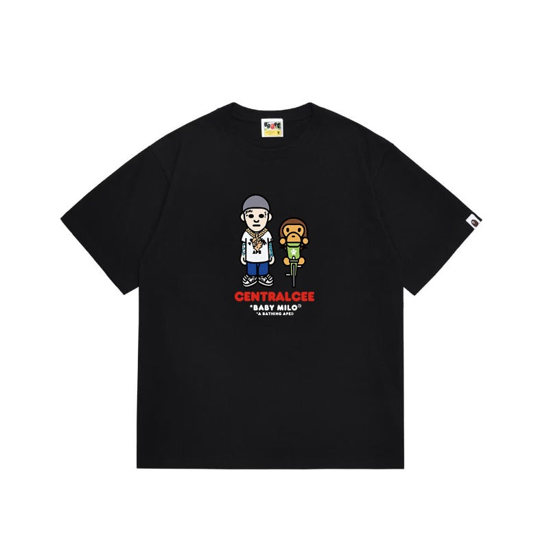 Bathing Shark and ape head print T Shirts NextBlock