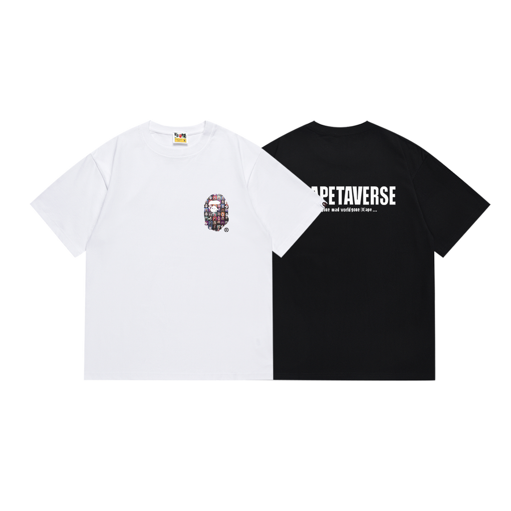 Bathing Shark and ape head print T Shirts NextBlock