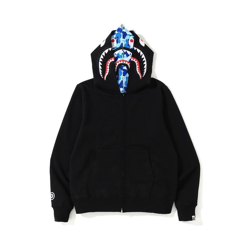 Bathing Shark and ape head print Hoodie Camouflage Cardigan Men's and Women's Sweater Hoodie Coat NextBlock